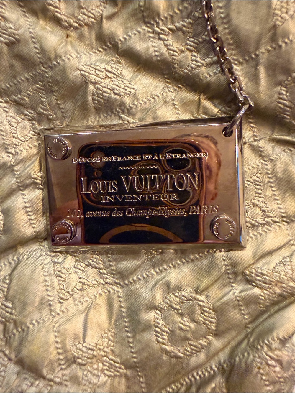 Louis Vuitton Gold Embossed Fold-Over Clutch - Picture 5 of 7